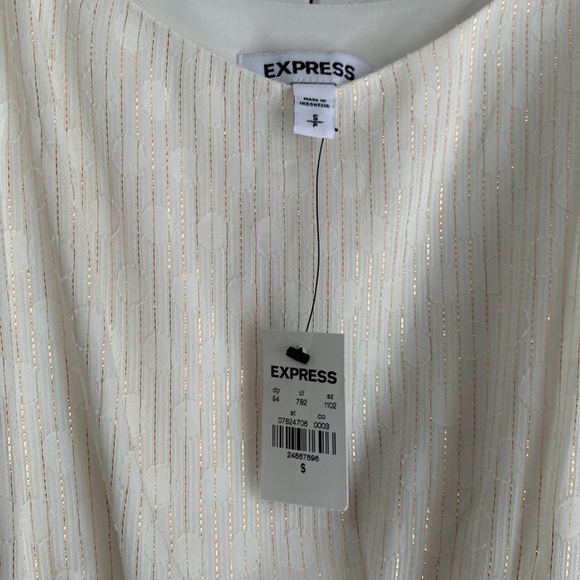 EXPRESS IVORY/ GOLD SLEEVELESS DRESS Size S - Picture 8 of 12